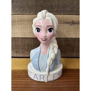 Disney Frozen Elsa Coin Piggy Bank Ceramic Statue FEARLESS Blue